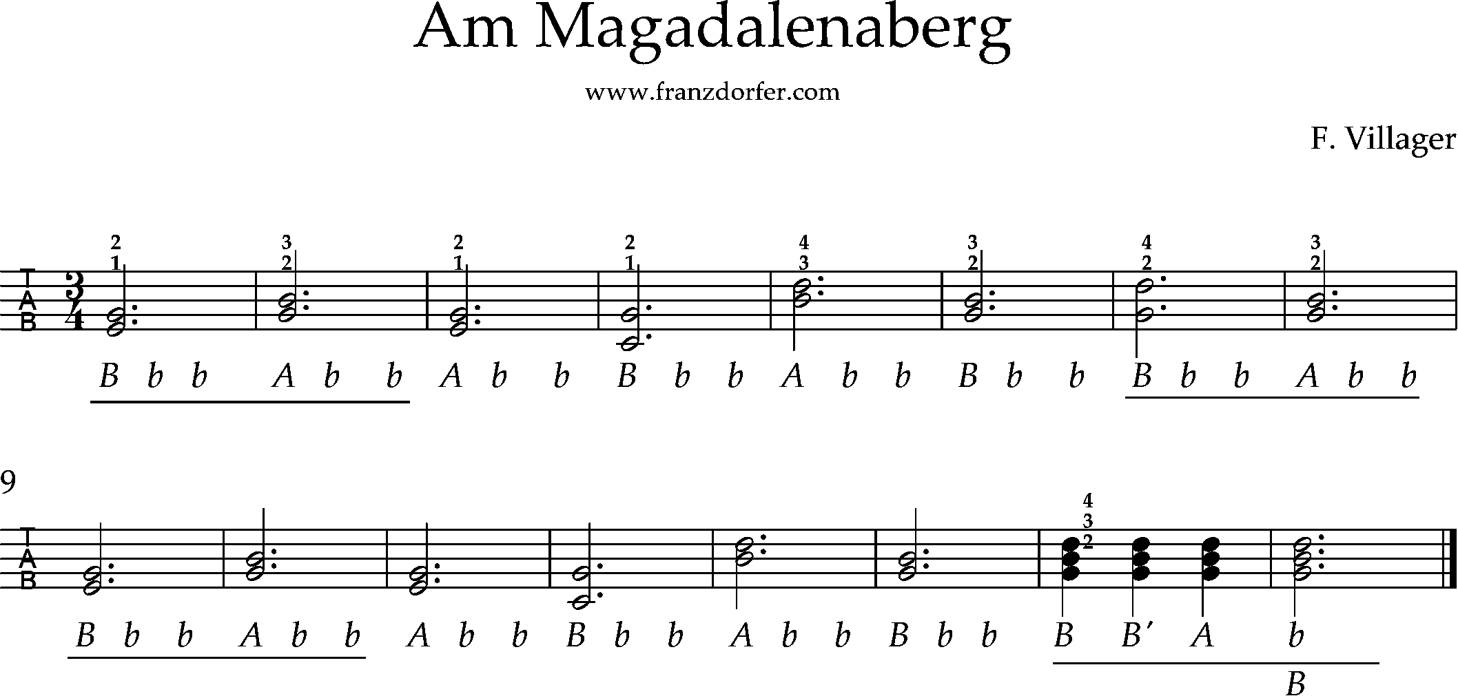 sterische lernen- Walzer -Am MAgdalenaberg- griffschrift